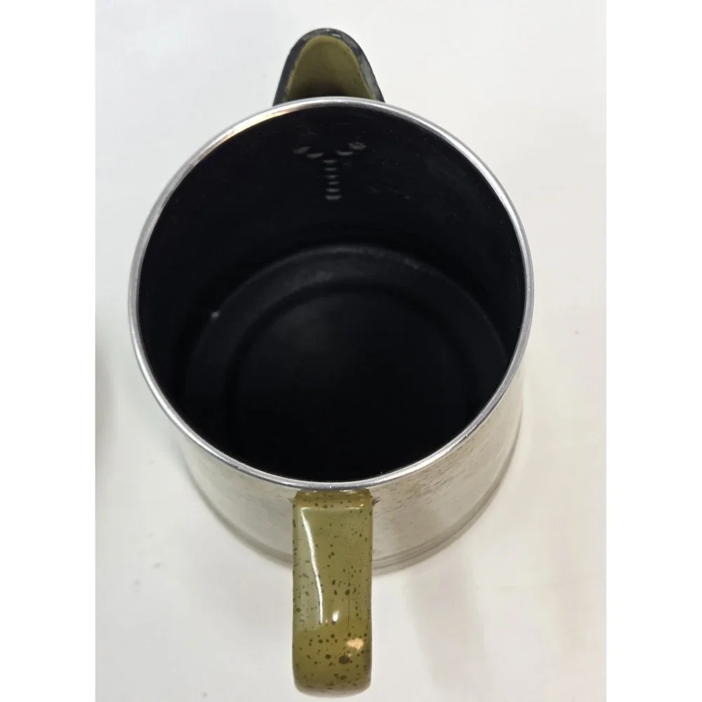 Paula Deen Signature Sage Green Speckled Enamelware Coffee Pot Percolator